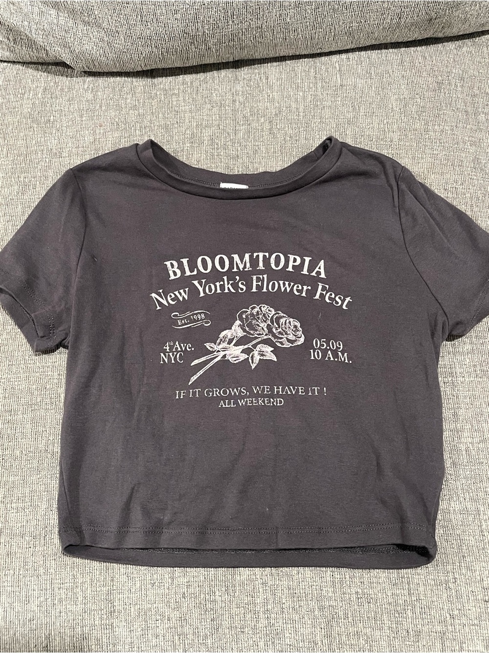 Garage Black Bloomtopia Graphic Crop Tee